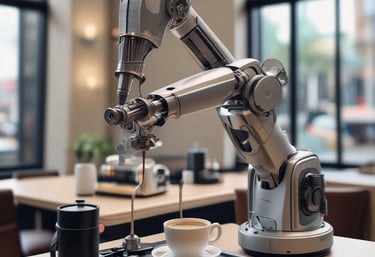 stainless steel espresso machine pouring on cup