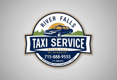 a taxi service logo on a white background