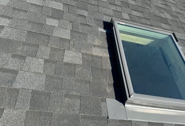 Roofing contractor repaired leak around skylight