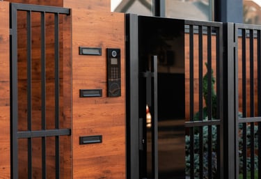 a door with a keypadlock and a keypadlock on it