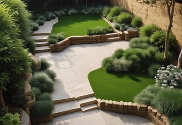 A vibrant playground featuring synthetic grass, inviting children to play and explore.