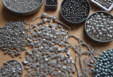 A stylish display of various men's jewelry pieces on a wooden table.