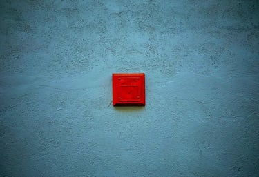 A red square painted on a wall