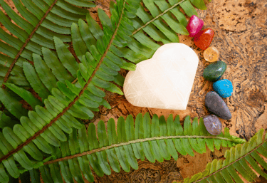 a heart shape with mindful rocks