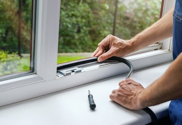 Picture showing a window gasket being replaced.