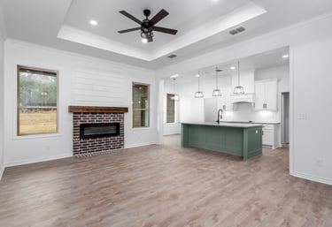 open home concept by East Texas custom home builder Dews Custom Homes