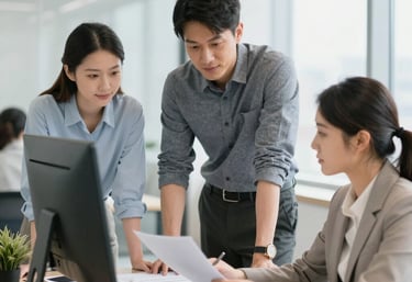 a group of people holding signs
