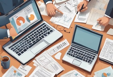 coffee mug near open folder with tax withholding paper