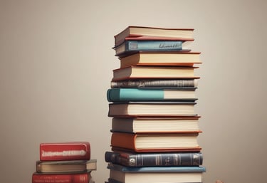 A stock of books with all different types of curriculums, and subject matter matters