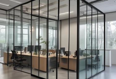 A cozy lounge area with comfortable sofas and storage solutions, perfect for collaborative work.