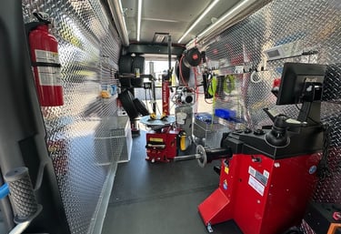 Gomobile Tires innovative equipment configuration inside the RAM Promaster EV