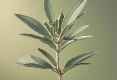 a plant with a leafy plant in the middle of it