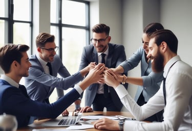 A hand holding a smartphone displaying a stock trading app screen. The app shows stock information for AMC Entertainment, including a line graph of its performance, current price, and trading options.