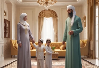 A family enjoying their time in a green, sustainable community.