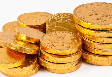 gold coins in stack