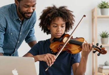 Close-up of piano keys with soft natural light falling across them.