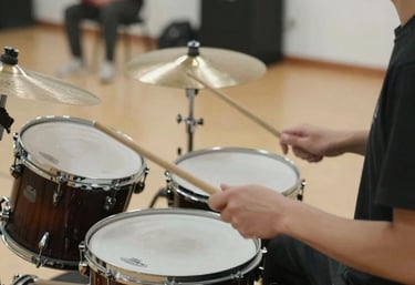 Close-up of piano keys with soft natural light falling across them.