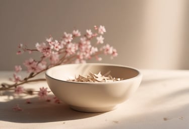 Close-up of delicate origami earrings resting on a soft fabric background.