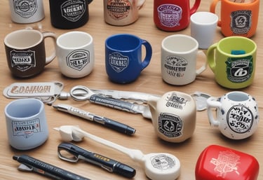 Close-up of colorful printed flyers and business cards on a wooden table.