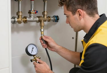 a man riding a skateboard down a street next to tall buildings