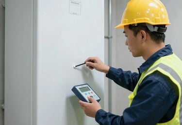 a man riding a skateboard down a street next to tall buildings