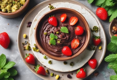 A close-up of a creamy, smooth bowl of hummus topped with toasted pine nuts and a drizzle of olive oil, surrounded by triangle-shaped thick pita bread with Mediterranean herbs.