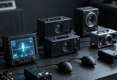 A close-up of a vintage Ouija board glowing softly in candlelight during a nighttime investigation.
