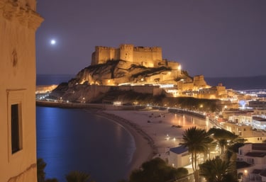 A warm, inviting scene of a concierge assisting happy travelers with maps and local guides in a stylish, minimalist office.