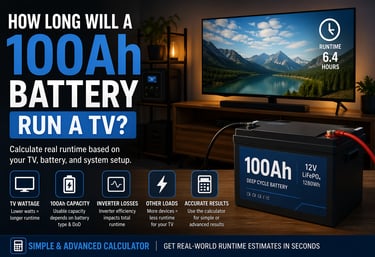 How Long Will a 100Ah Battery Run a TV