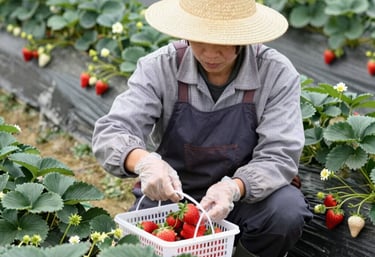 Close-up photo of healthy vegetable seedlings in a modern greenhouse setting.