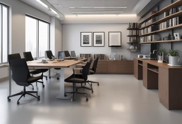 Close-up of hands exchanging business cards in a bright office setting.