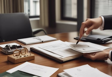 A professional consultant discussing hotel management strategies with a client in a modern office.