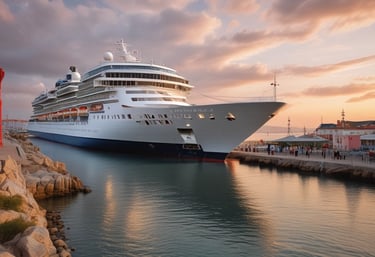 A smiling travel agent discussing trip options with a happy couple over a map.