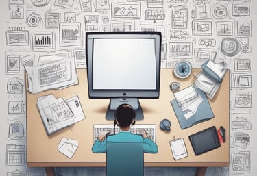 A professional accountant working on financial documents.