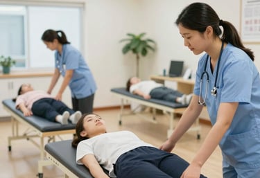 A caring cardiologist reviewing a patient's heart scan in a bright clinic.