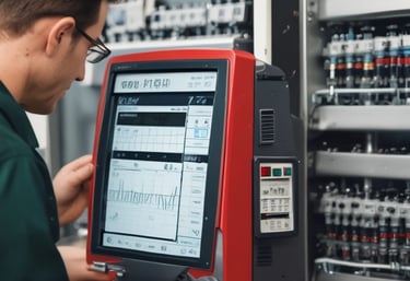 Factory production line integrated with smart Industry 4.0 technology and sensors.