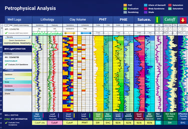 Image of a petrophysical analysis
