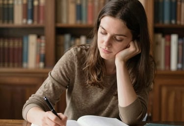 Artist working on song composition in a cozy home studio.