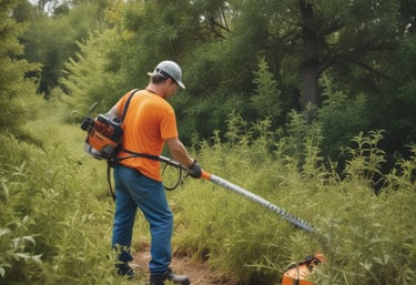A freshly mowed green lawn bordered by colorful flower beds on a sunny day.