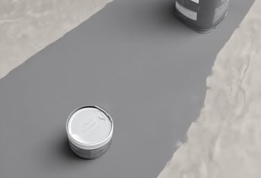 Close-up of a hand applying rubberized paint on a smooth surface in soft natural light.