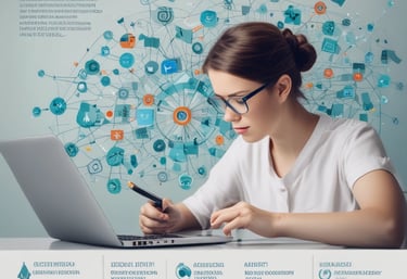 Corporate consultants discussing strategy over documents in an office setting.