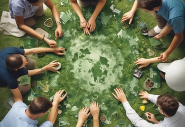 Portrait of engineer Francelle Ferretti Salvador in a modern office setting with environmental planning documents.