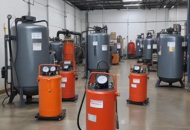 Technician operating advanced loft tank cleaning machinery in action.