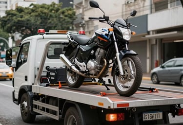 Close-up of a bright orange tow truck with company branding on a sunny day.