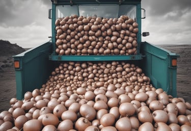 A refrigerated cargo truck loaded with crates of fresh vegetables ready to depart at dawn.