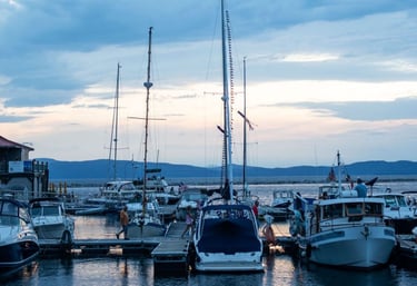 Burlington Vermont waterfront at dusk with subtle tech overlay representing local IT support