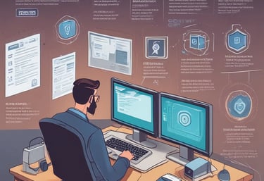 Technician working on a server rack in a modern data center.