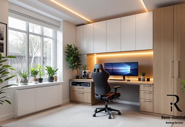 Complete Home Office Renovation with Custom Cabinets & Electrical Installation