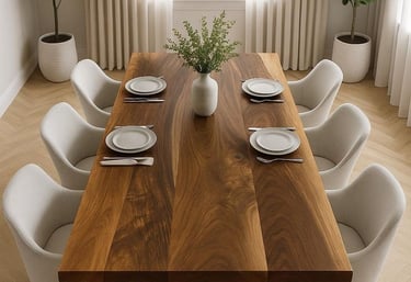 Premium wooden dining table maker in Bangalore for homes and restaurants