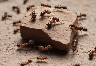 Professional pest control worker inspecting termite damage in wooden furniture.